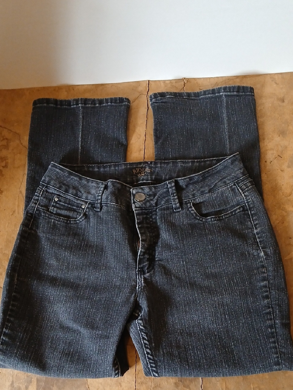 Riders by Lee Women's 12P Faded Black/Charcoal Straight-Leg Stretch Denim Jeans